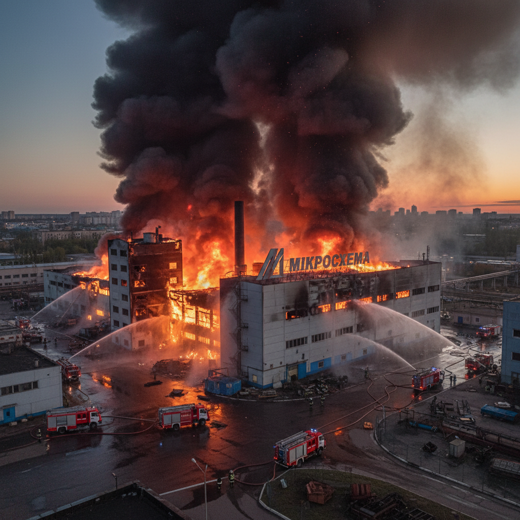 У Новосибірську спалахнула пожежа на заводі з виготовлення мікросхем: подробиці та відео інциденту