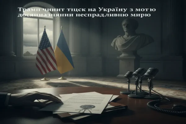 Трамп чинить тиск на Україну з метою досягнення несправедливого миру
