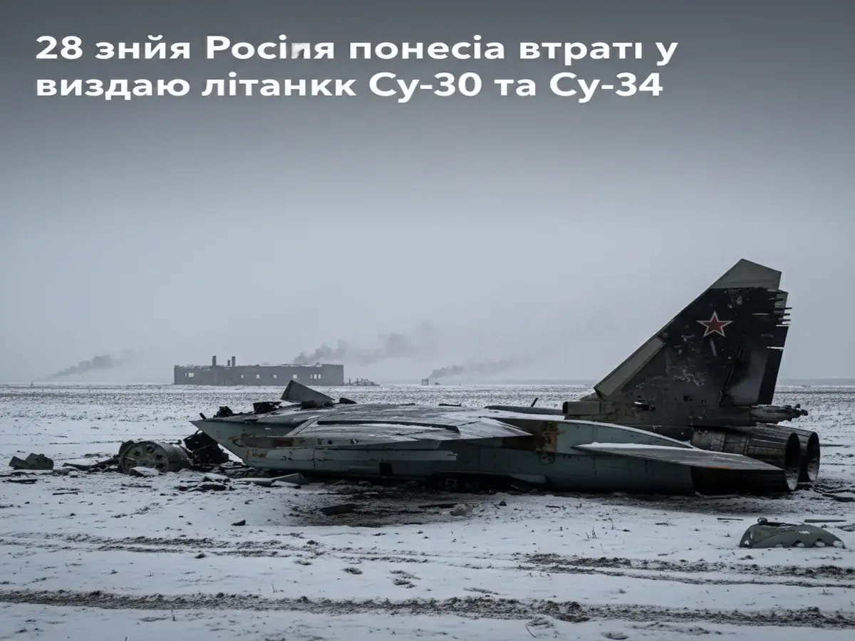 28 січня Росія понесла втрати у вигляді літаків Су-30 та Су-34