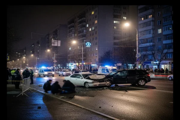 У Вінниці молодий водій на автомобілі наїхав на трьох пішоходів та потрапив у ДТП з іншим автомобілем