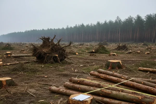 На Волині виявлено незаконну вирубку дерев, завдану шкоду оцінюється більше ніж у 5 мільйонів гривень