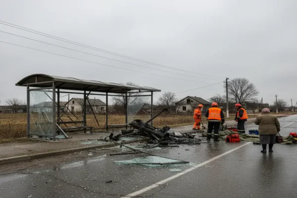 Російський дрон влучив у зупинку на Одещині, внаслідок чого постраждали люди
