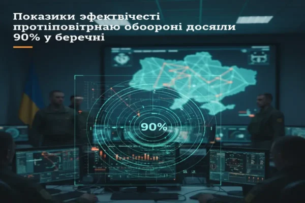 Показники ефективності протиповітряної оборони досягли 90% у березні