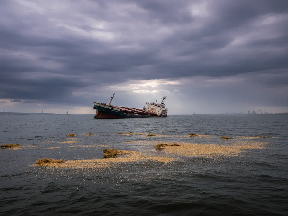 У Азовському морі сталося затоплення російського судна, що перевозило пшеницю