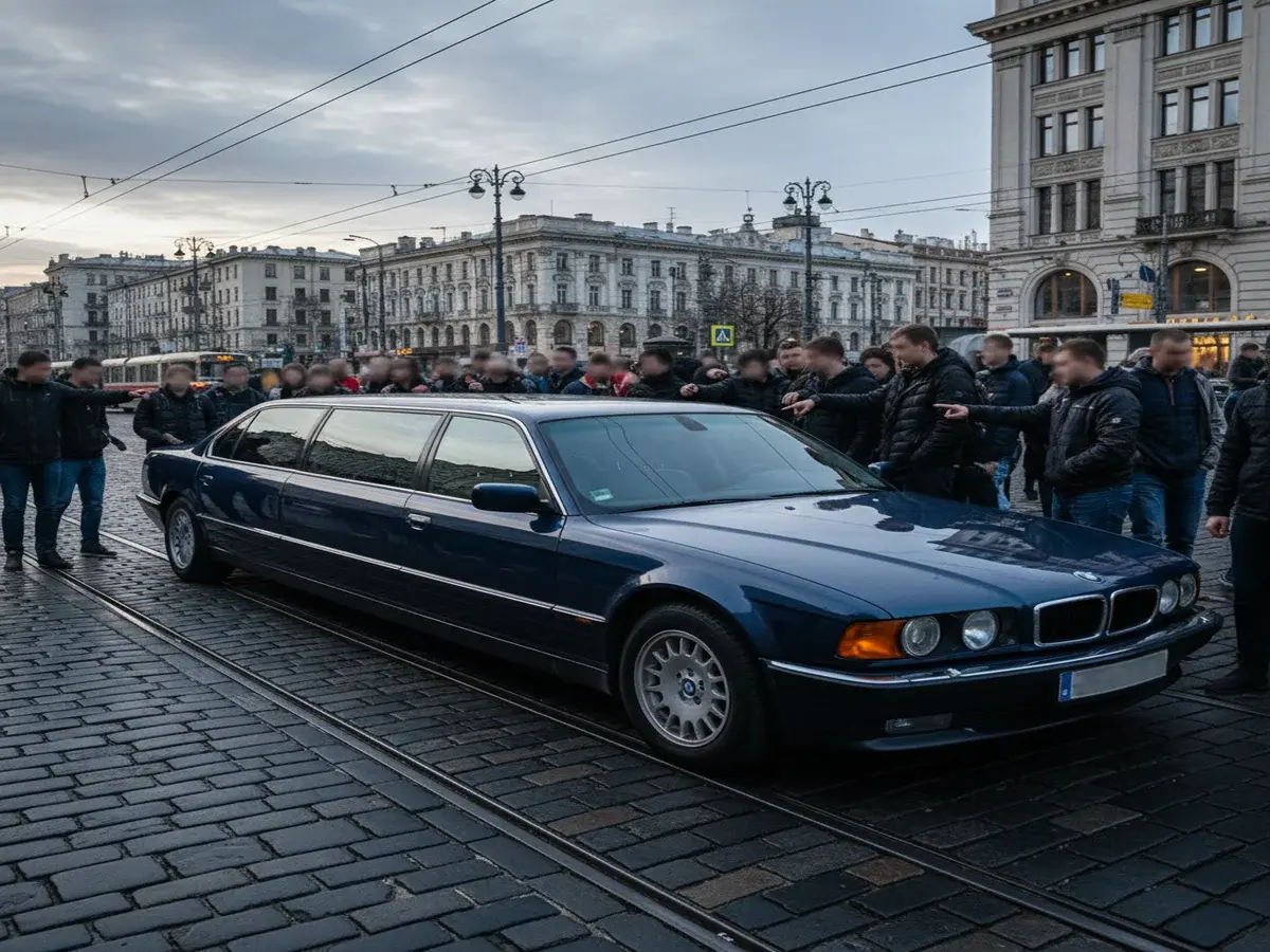 В Україну прибув унікальний лімузин BMW L7 з 90-х років, привертаючи увагу автомобільних ентузіастів