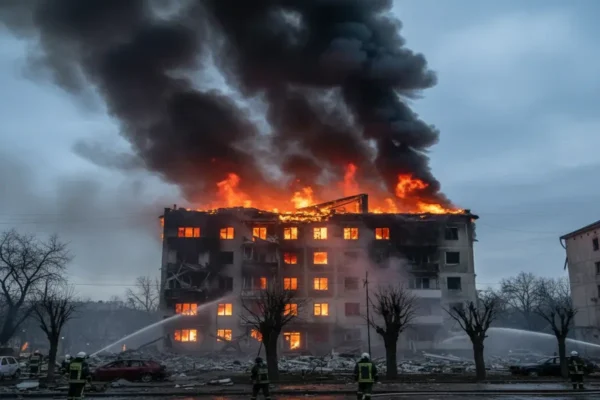 15 квітня Запоріжжя зазнало обстрілу, що призвело до великої пожежі