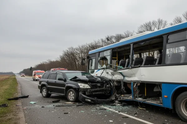 На Вінниччині позашляховик зіткнувся з автобусом, наслідки аварії викликали занепокоєння