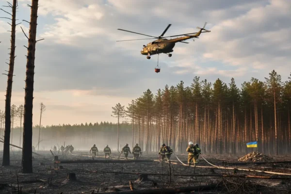 У Чернігівській області вдалося локалізувати лісову пожежу, яка загрожувала екосистемі