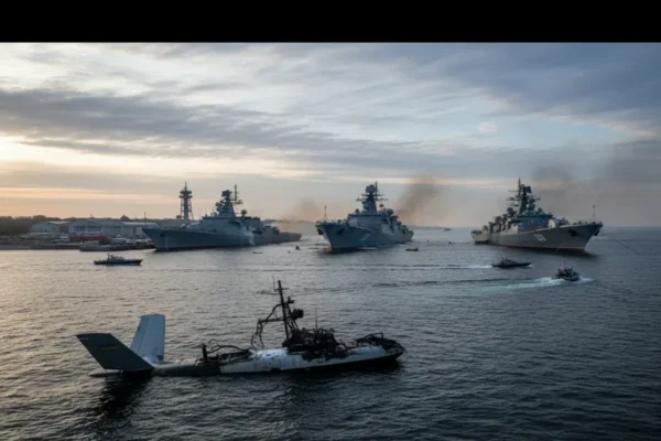 **Атака з повітря: Українські дрони завдали удару по кораблях російського флоту**