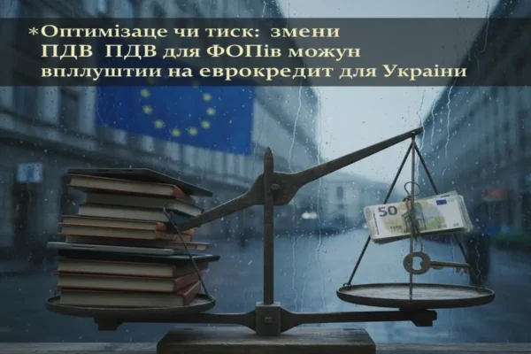 **Оптимізація чи тиск: зміни ПДВ для ФОПів можуть вплинути на єврокредит для України**
